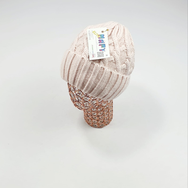 Шапка Март крупновяз. Дельта (пудра)